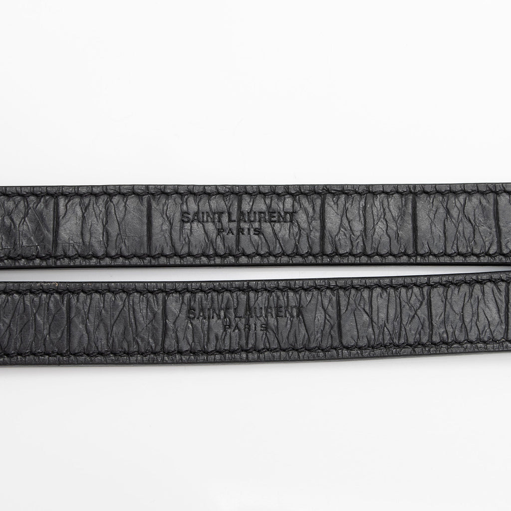 Saint Laurent Croc Embossed Leather Monogram Niki Baby Shoulder Bag (SHF-NVfs5q)