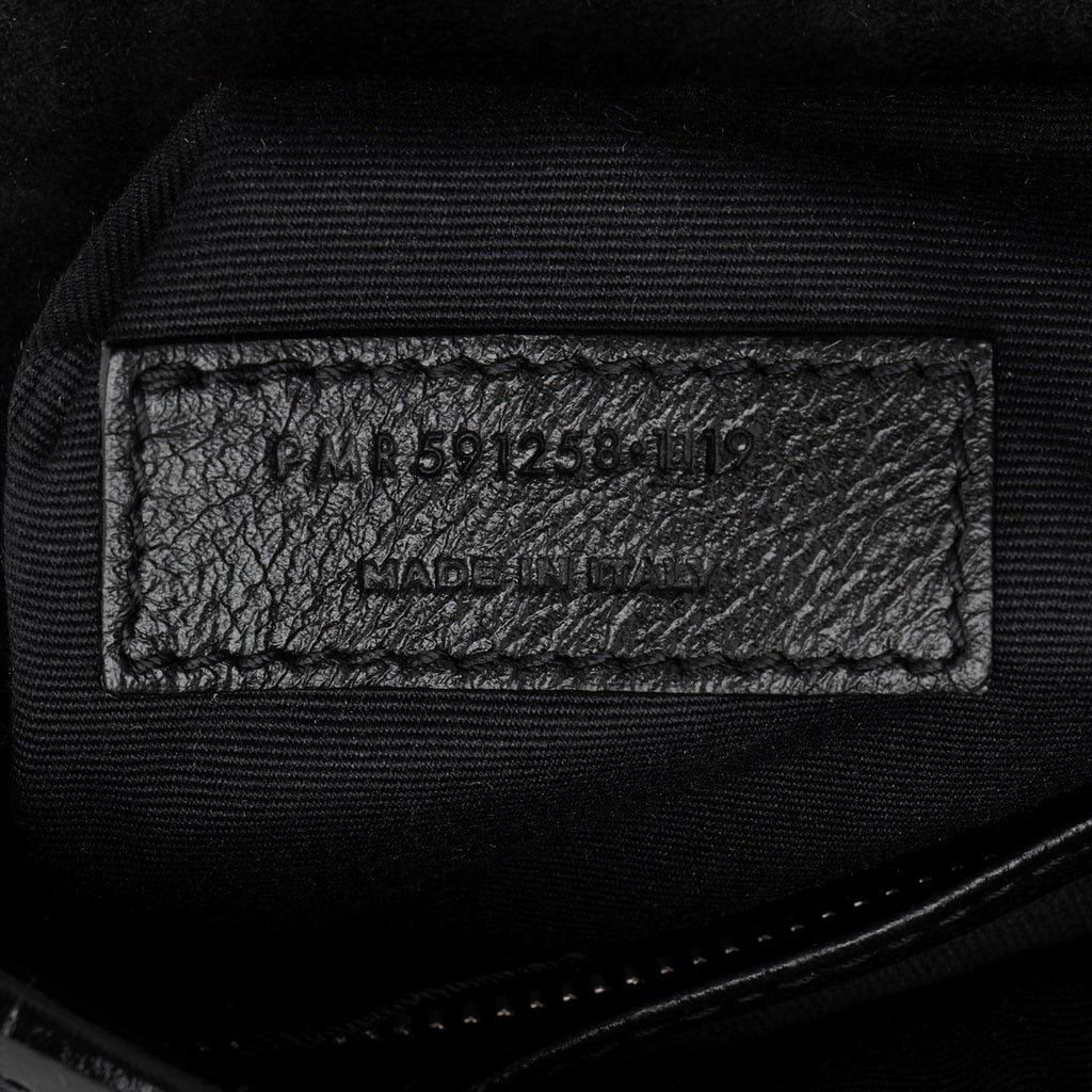Saint Laurent Croc Embossed Leather Monogram Niki Chain Wallet (SHF-23549)