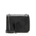 Saint Laurent Croc Embossed Leather Monogram Niki Chain Wallet (SHF-23549)
