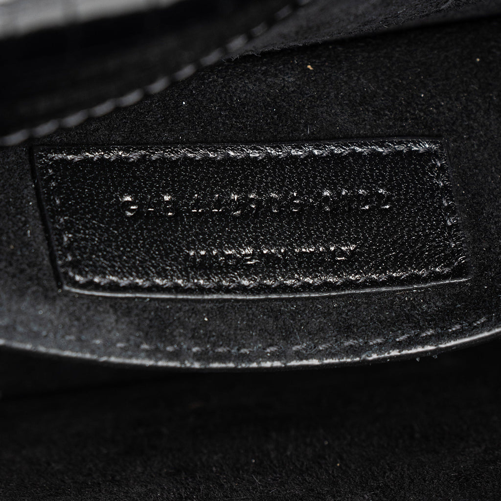 Saint Laurent Croc Embossed Leather Monogram Sunset Medium Shoulder Bag (SHF-M2o6S1)