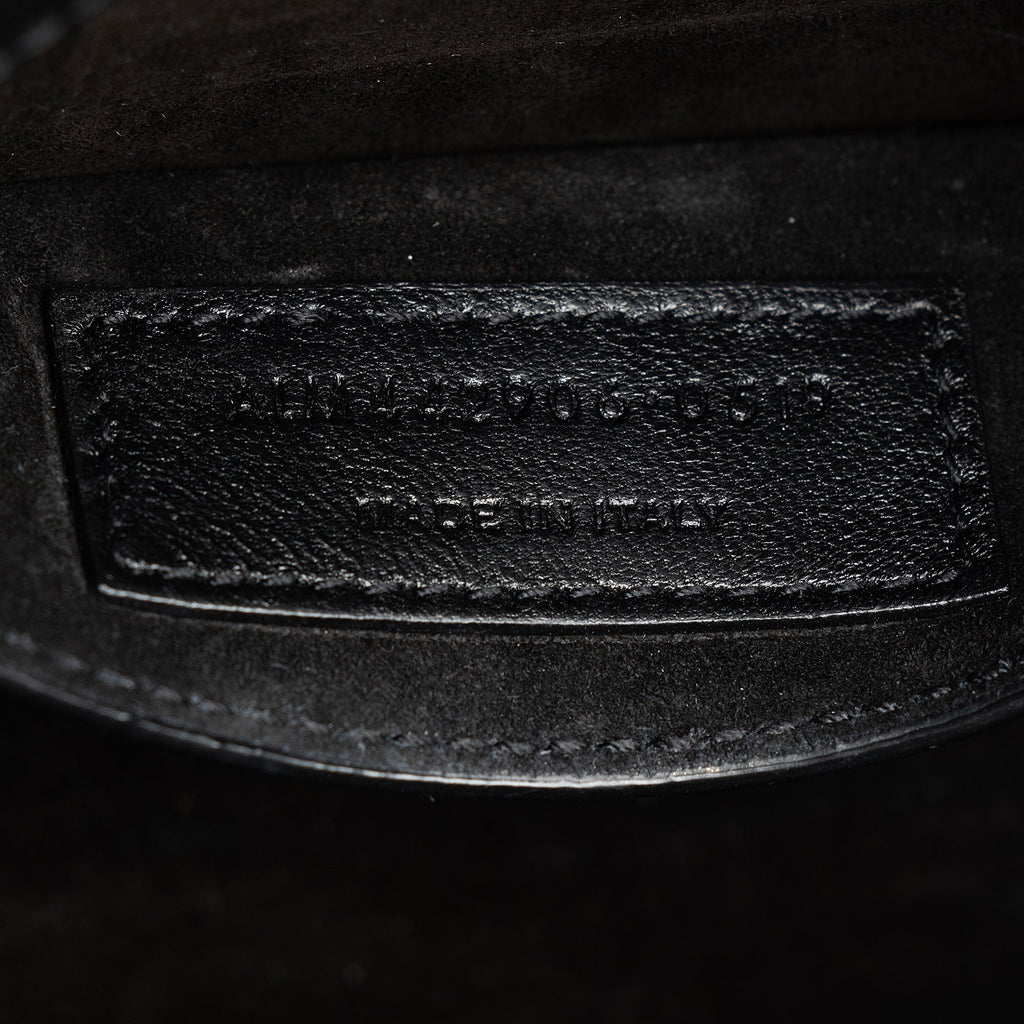 Saint Laurent Croc Embossed Leather Monogram Sunset Medium Shoulder Bag