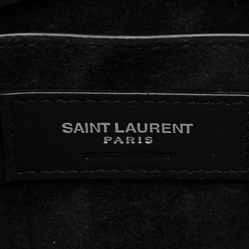 Saint Laurent Croc Embossed Leather Monogram Sunset Medium Shoulder Bag