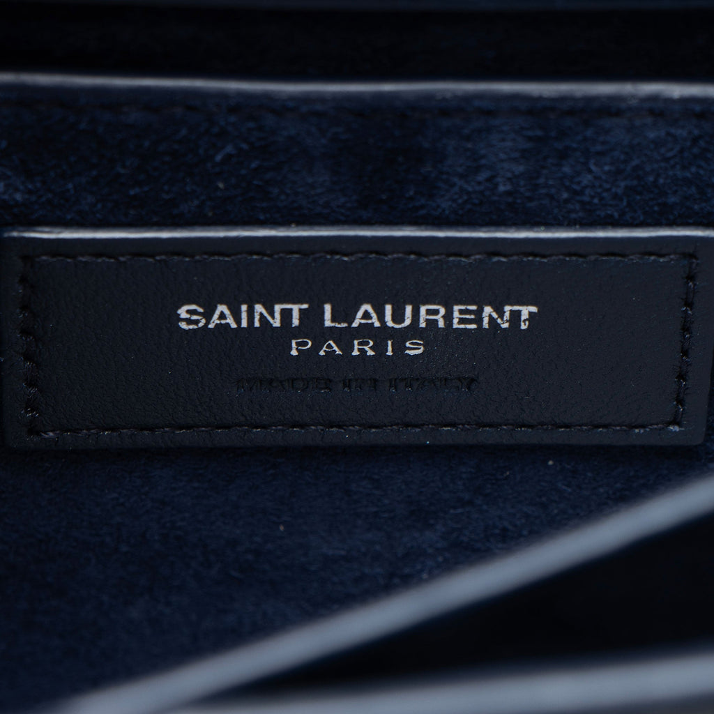 Saint Laurent Croc Embossed Leather Monogram Sunset Medium Shoulder Bag