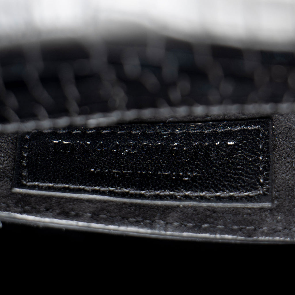 Saint Laurent Croc Embossed Leather Monogram Sunset Medium Shoulder Bag