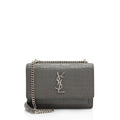 Saint Laurent Croc Embossed Leather Monogram Sunset Mini Wallet on Chain Bag (SHF-6eLO28)