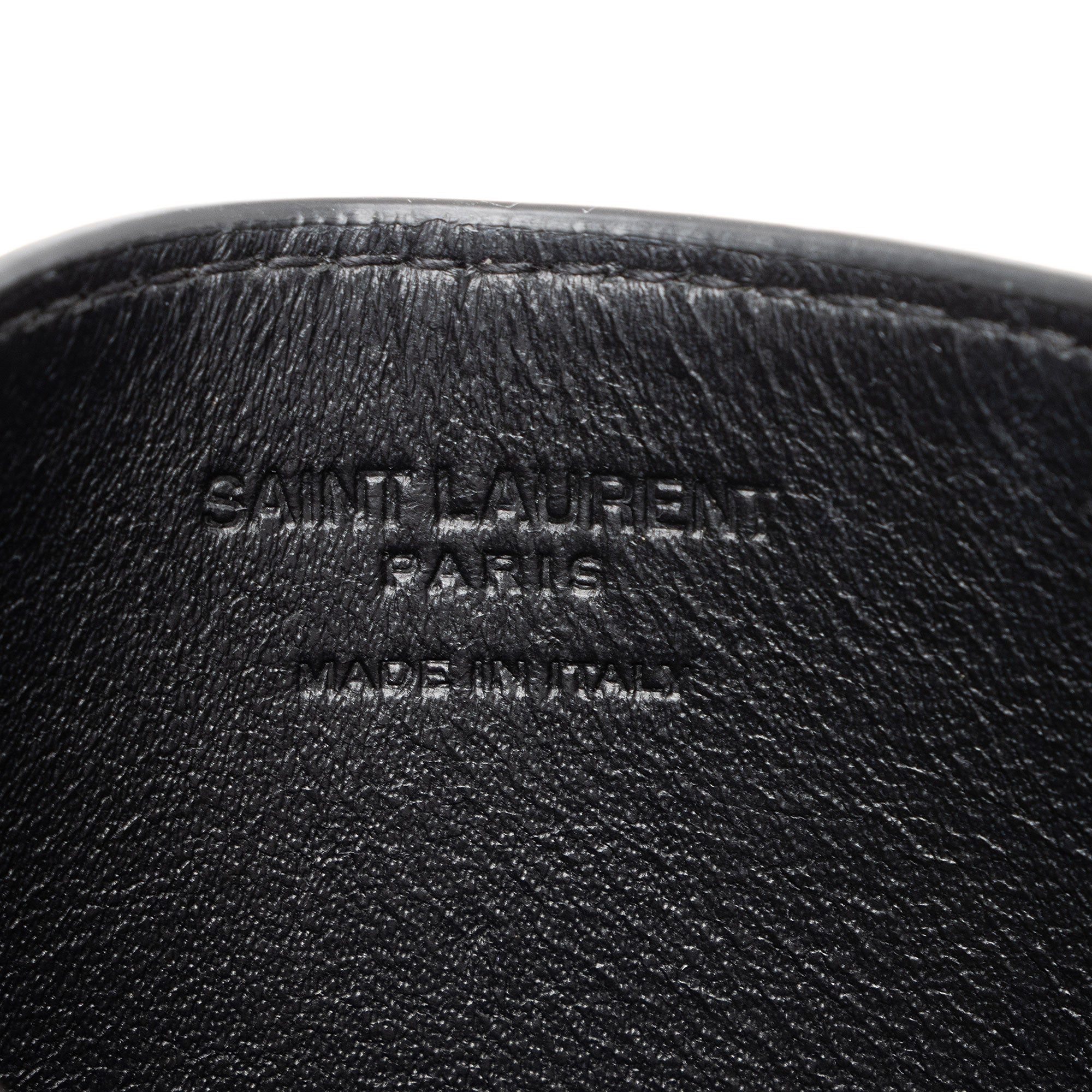 Saint Laurent Croc Embossed Leather Monogram Uptown Chain Wallet (SHF-wPV9vB)