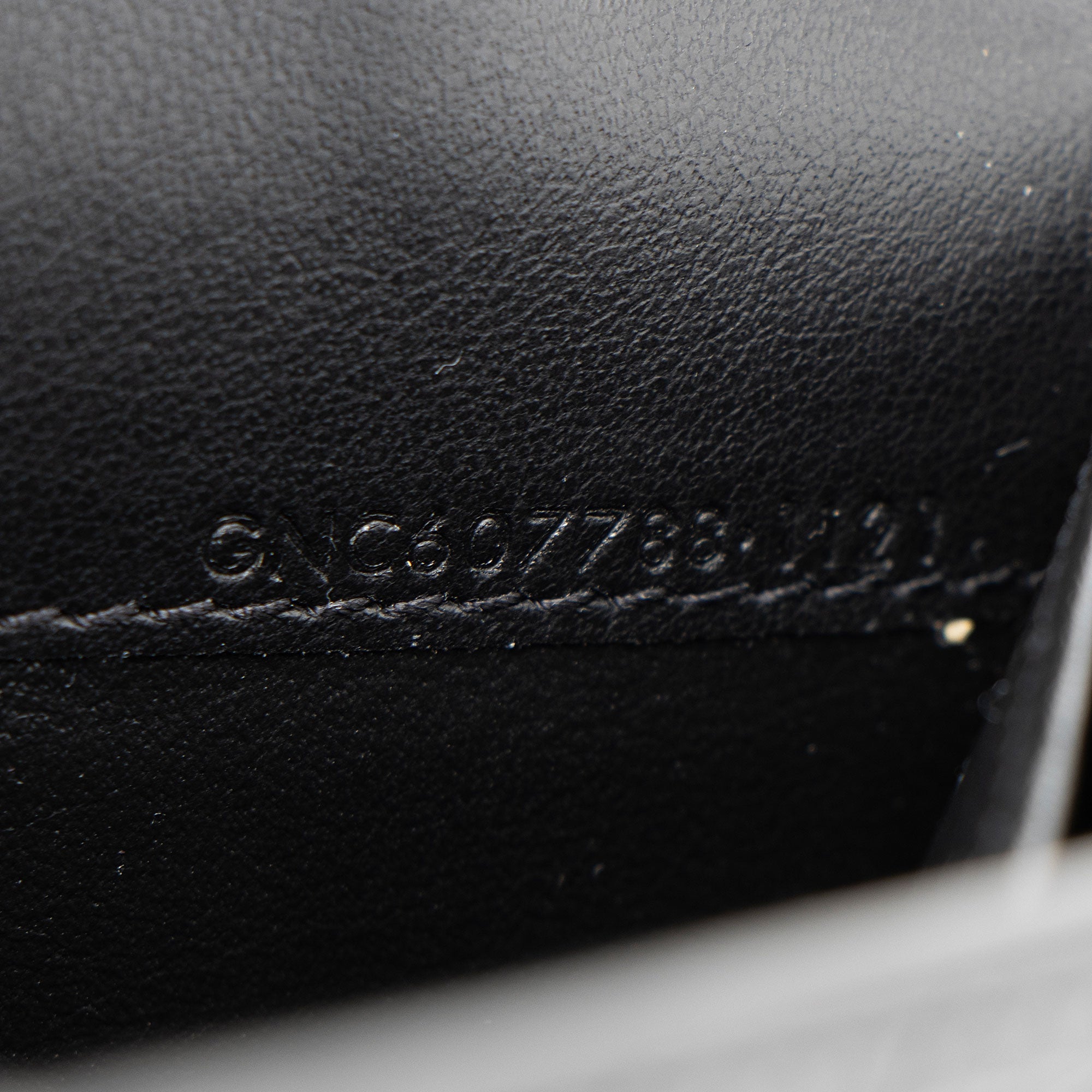 Saint Laurent Croc Embossed Leather Monogram Uptown Chain Wallet