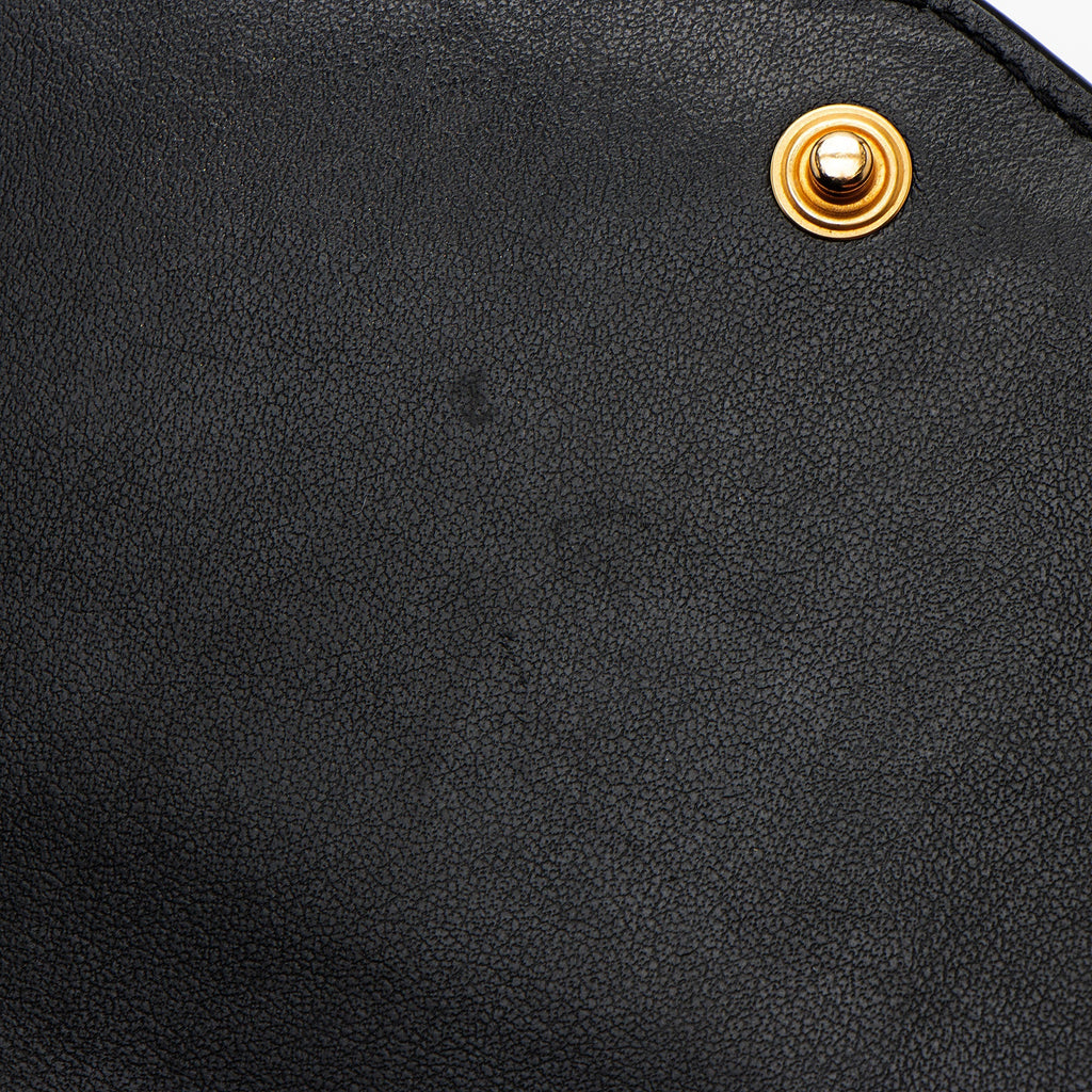 Saint Laurent Croc Embossed Leather Monogram Uptown Chain Wallet