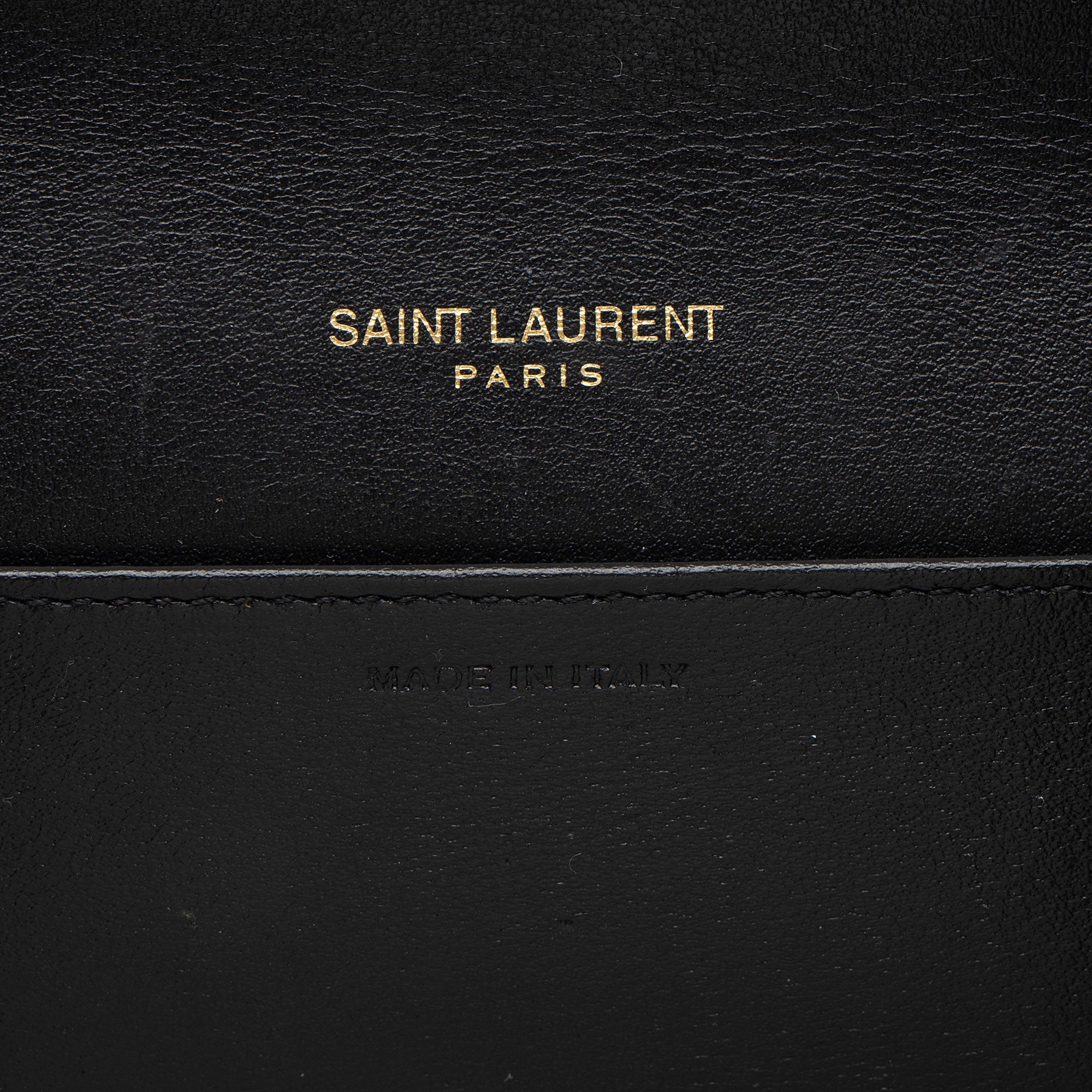 Saint Laurent Croc Embossed Leather Monogram Uptown Chain Wallet