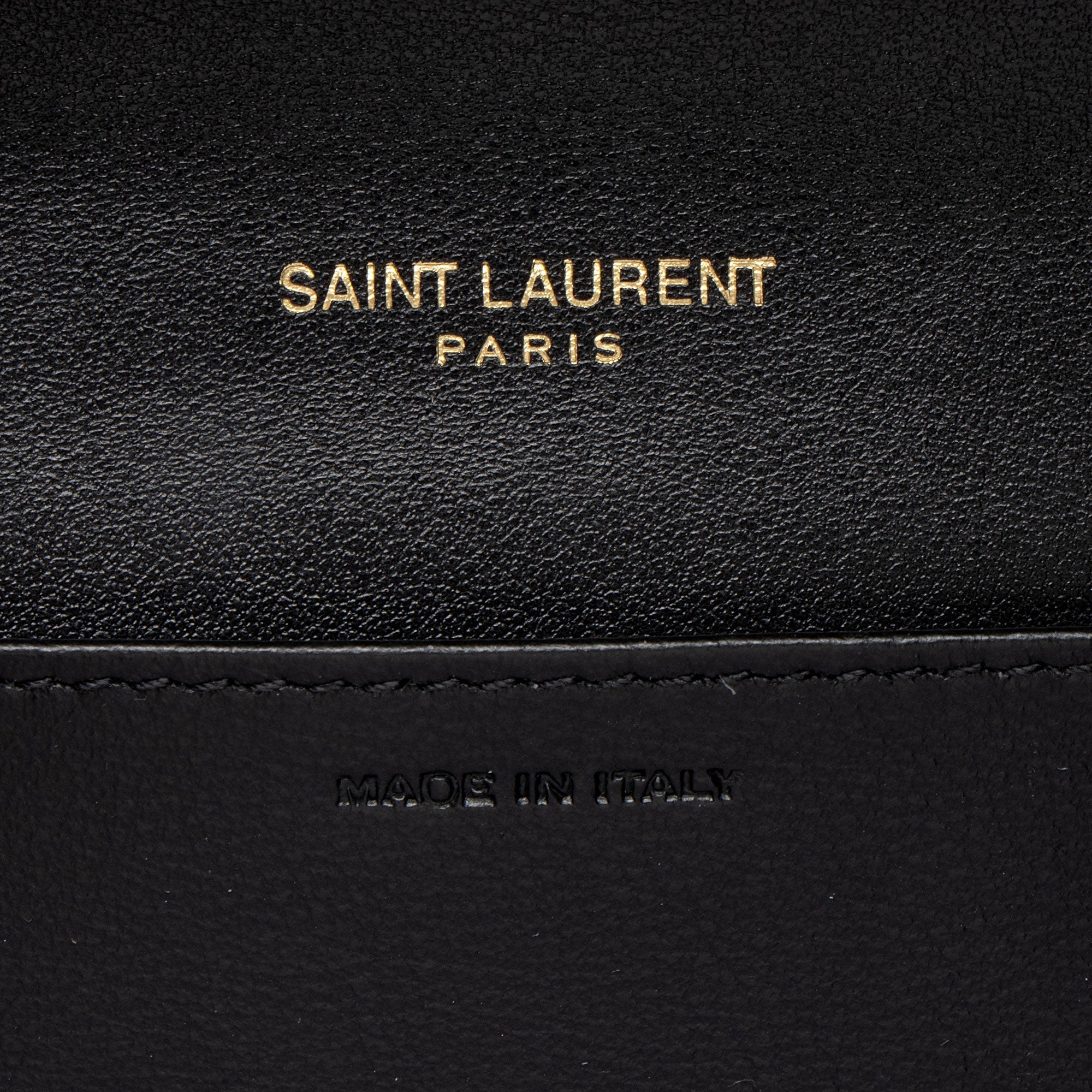 Saint Laurent Croc Embossed Leather Monogram Uptown Chain Wallet