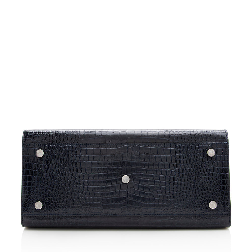 Saint Laurent Croc Embossed Leather Sac De Jour Small Tote (SHF-18891)