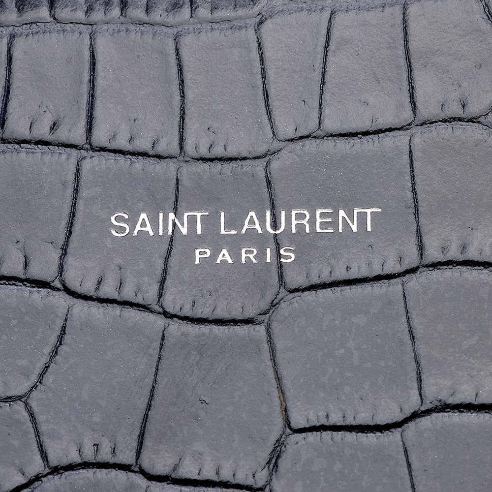 Saint Laurent Croc Embossed Leather Sac De Jour Small Tote (SHF-18891)