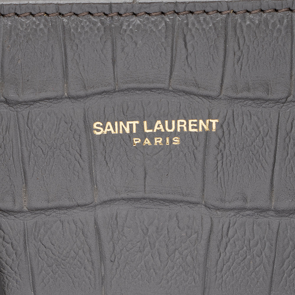 Saint Laurent Croc Embossed Leather Sac De Jour Small Tote (SHF-19975)