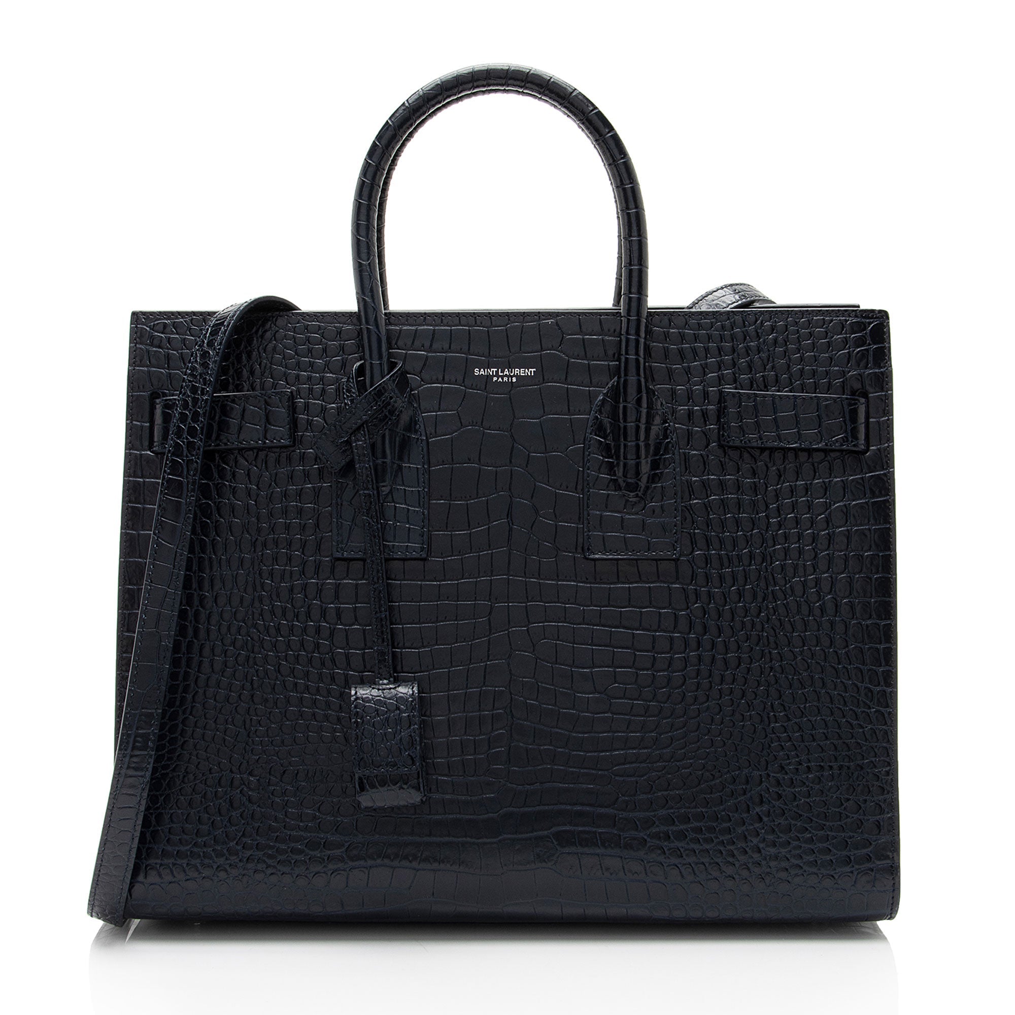 Saint Laurent Croc Embossed Leather Sac De Jour Small Tote (SHF-RDXxWt)