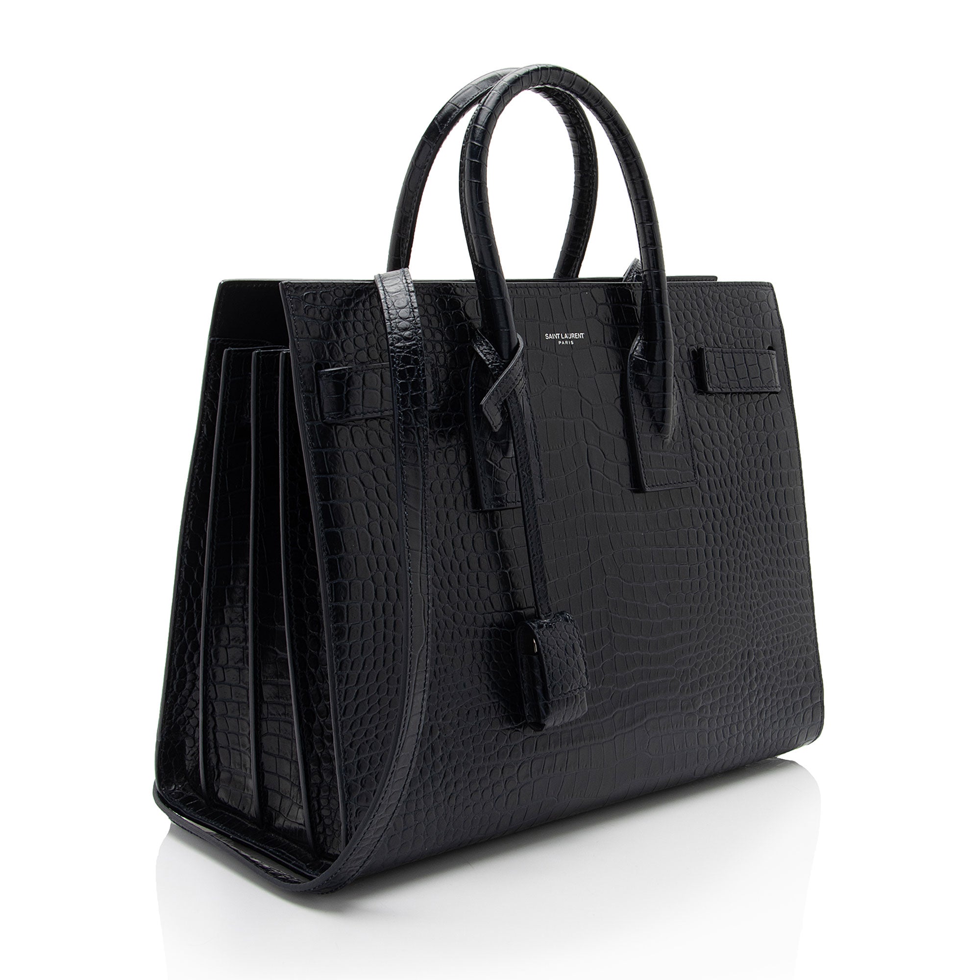 Saint Laurent Croc Embossed Leather Sac De Jour Small Tote (SHF-RDXxWt)