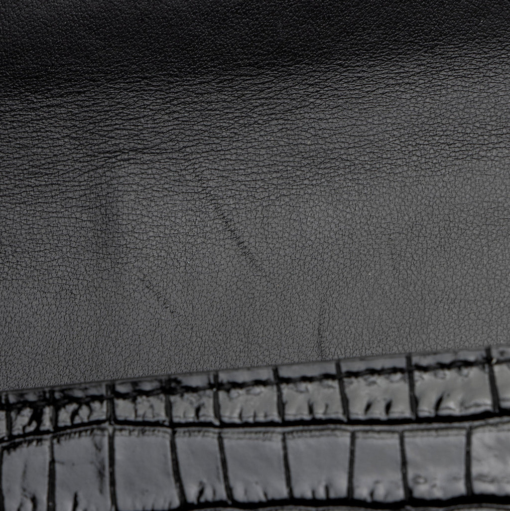 Saint Laurent Croc Embossed Monogram Phone Holder Shoulder Bag (SHF-EFRcxI)