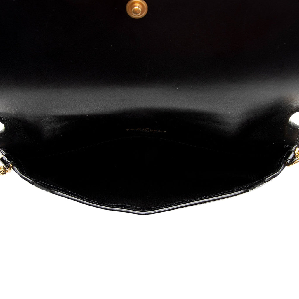 Saint Laurent Croc Embossed Monogram Phone Holder Shoulder Bag (SHF-EFRcxI)