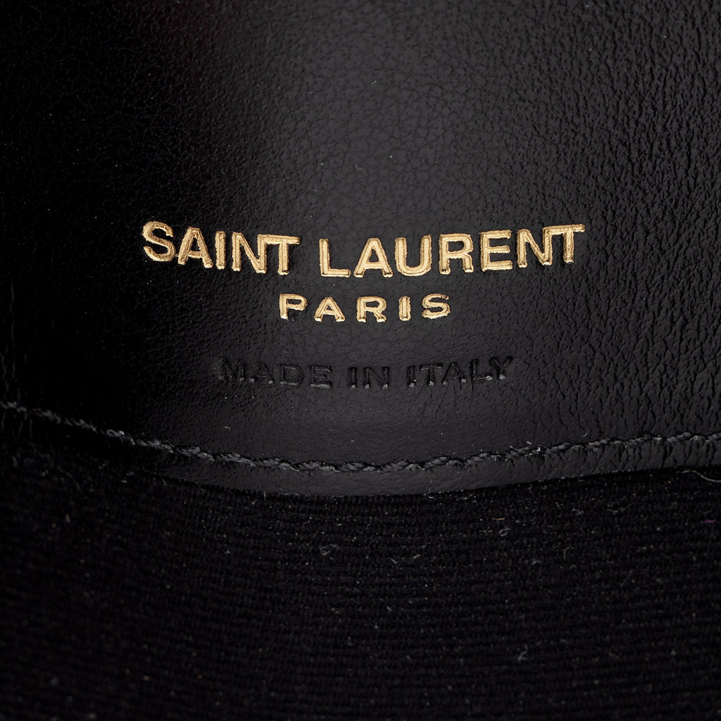 Saint Laurent Croc Embossed Monogram Phone Holder Shoulder Bag (SHF-EFRcxI)