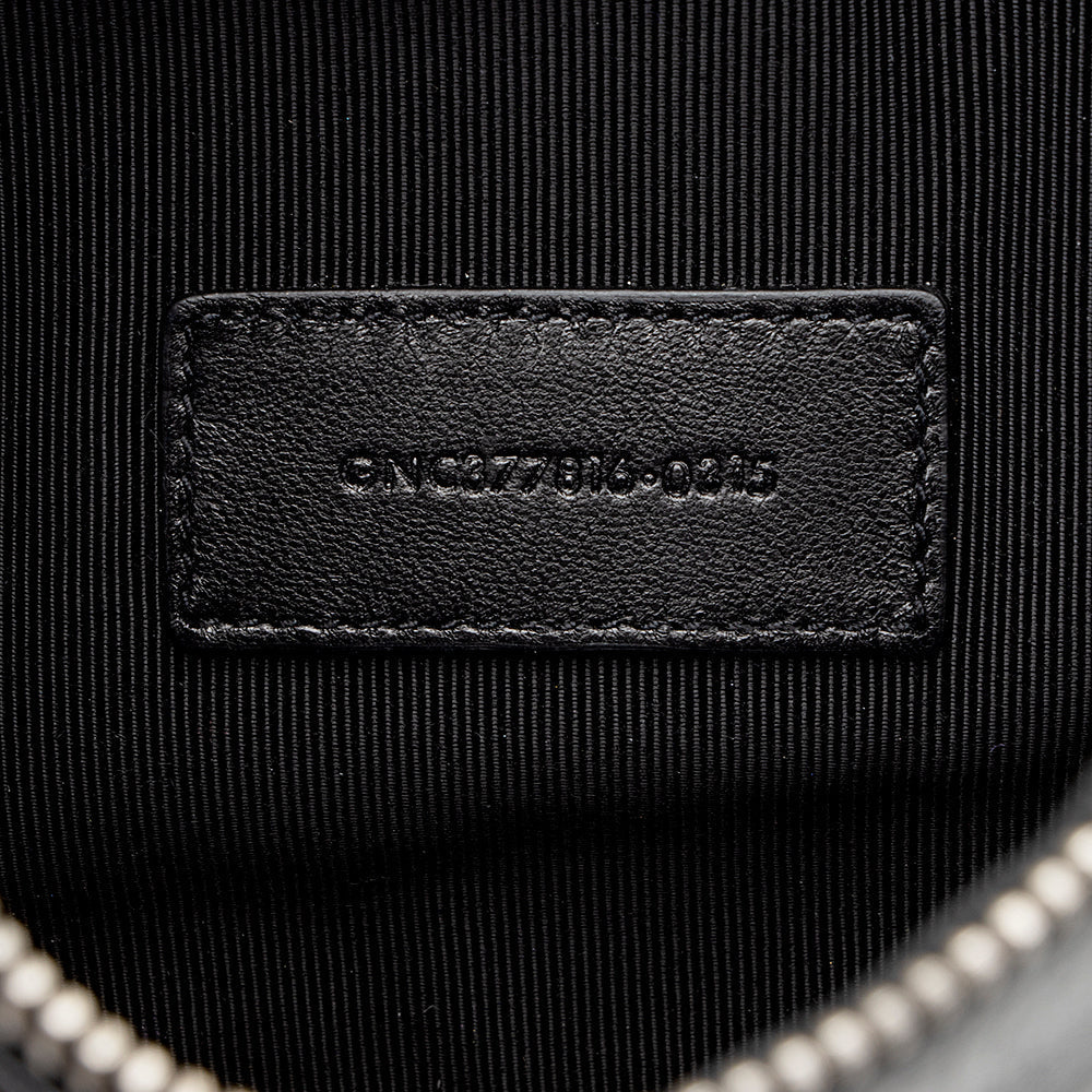 Saint Laurent Croc Embossed Monogram Zip Pouch Wristlet (SHF-19209)