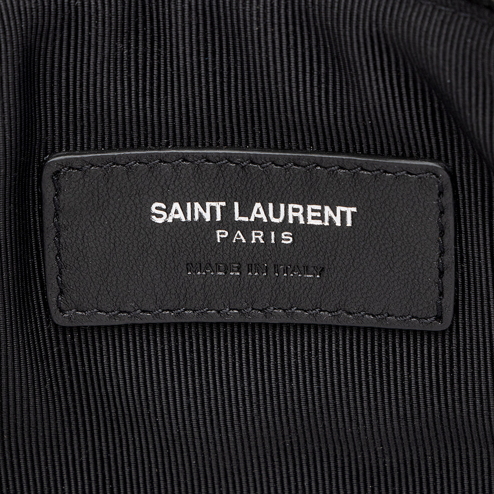 Saint Laurent Croc Embossed Monogram Zip Pouch Wristlet (SHF-19209)
