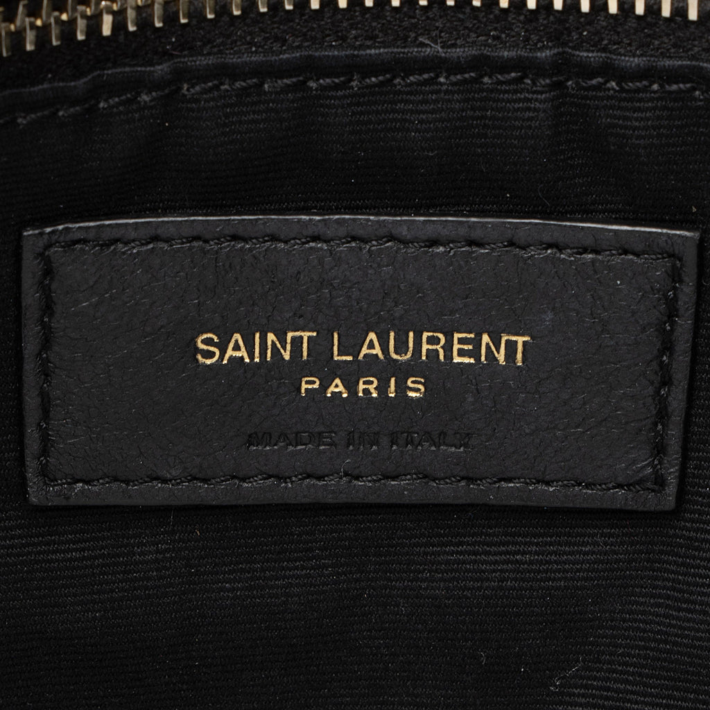 Saint Laurent Denim Monogram Puffer LouLou Chain Medium Shoulder Bag