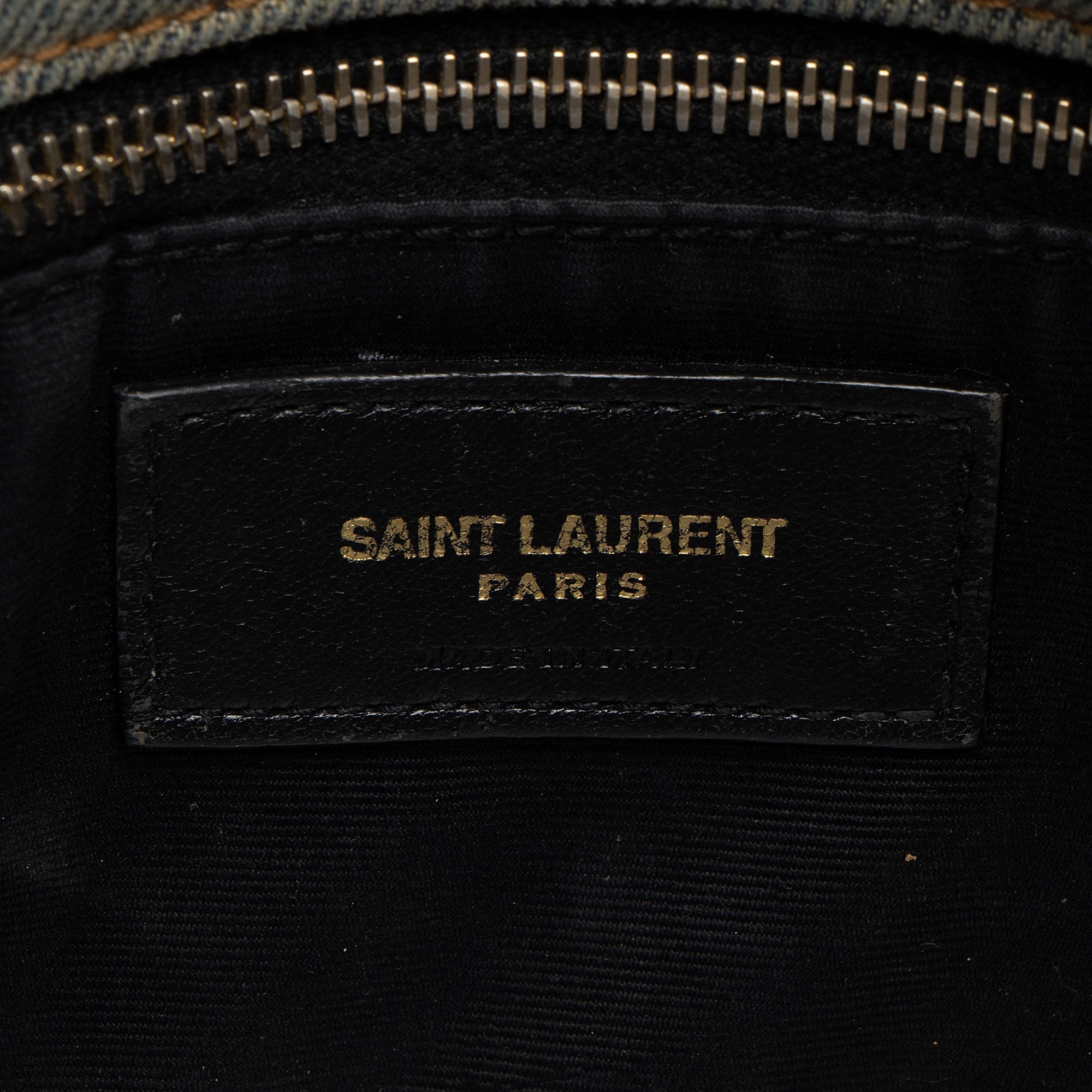 Saint Laurent Denim Monogram Puffer LouLou Shoulder Bag