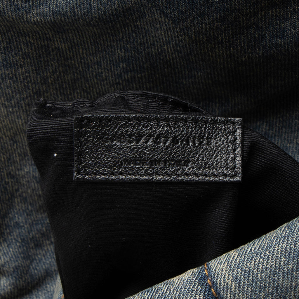 Saint Laurent Denim Monogram Puffer LouLou Shoulder Bag