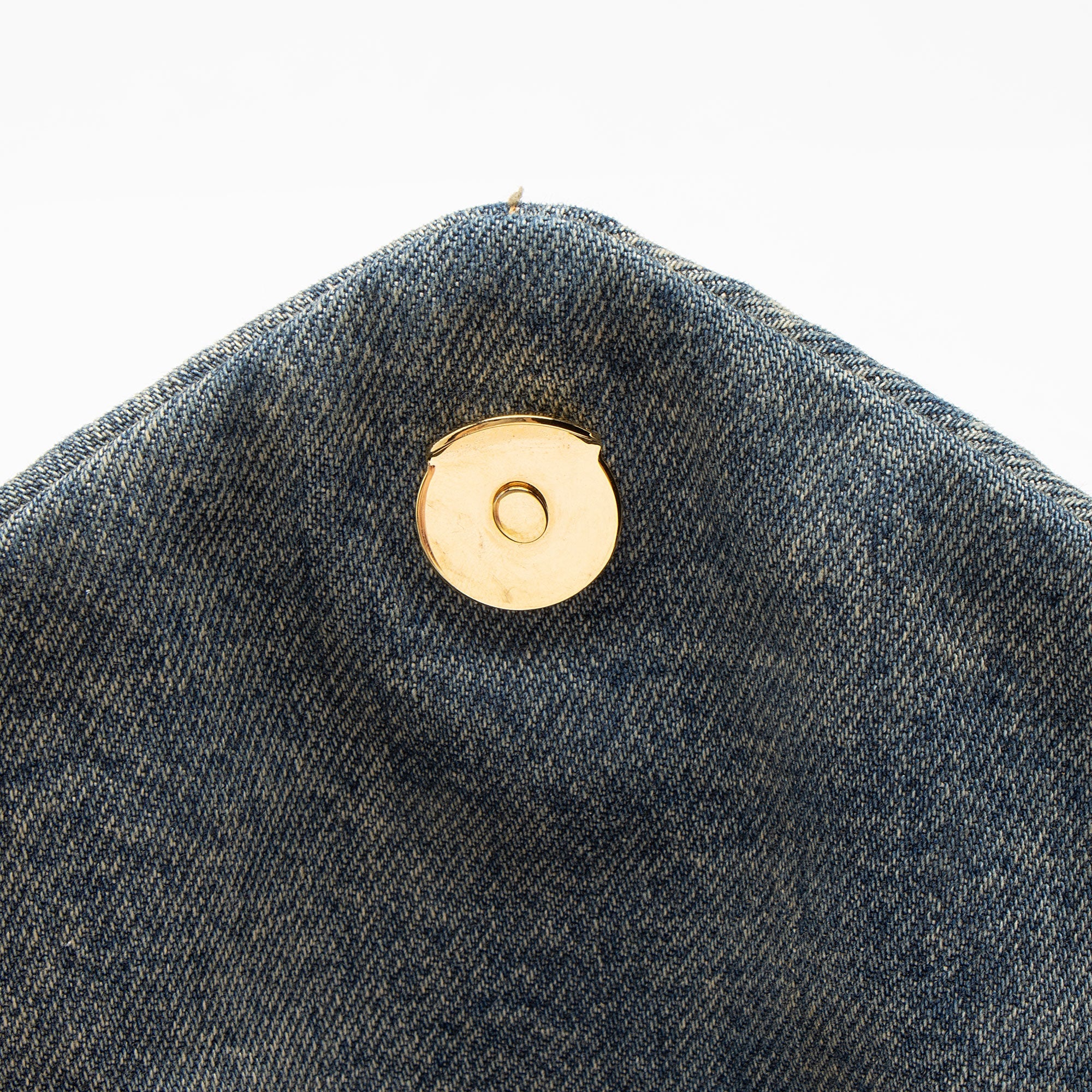 Saint Laurent Denim Monogram Puffer LouLou Shoulder Bag
