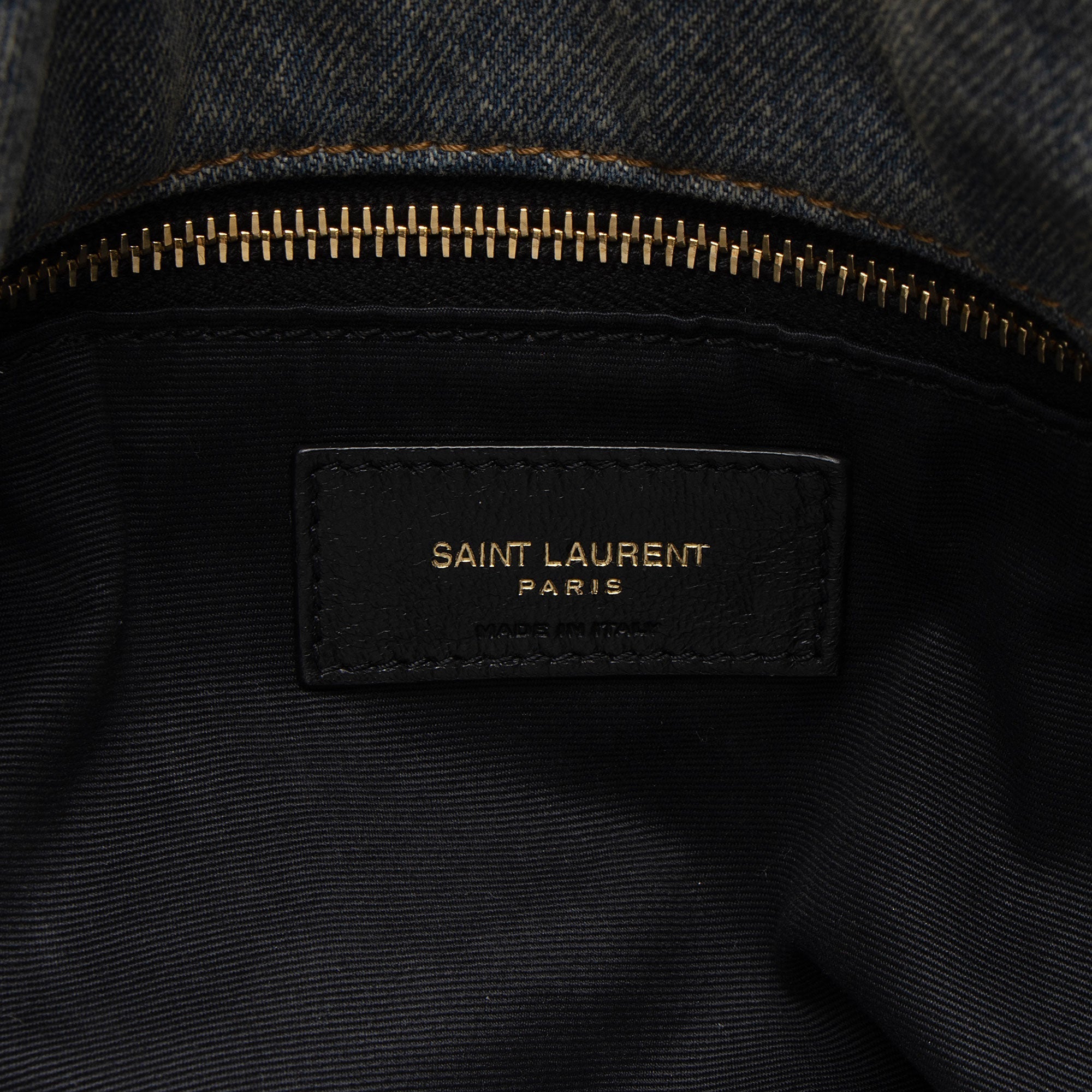 Saint Laurent Denim Monogram Puffer LouLou Shoulder Bag