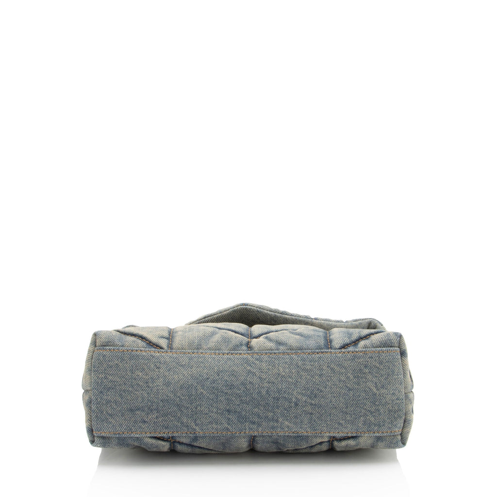Saint Laurent Denim Monogram Puffer LouLou Toy Shoulder Bag