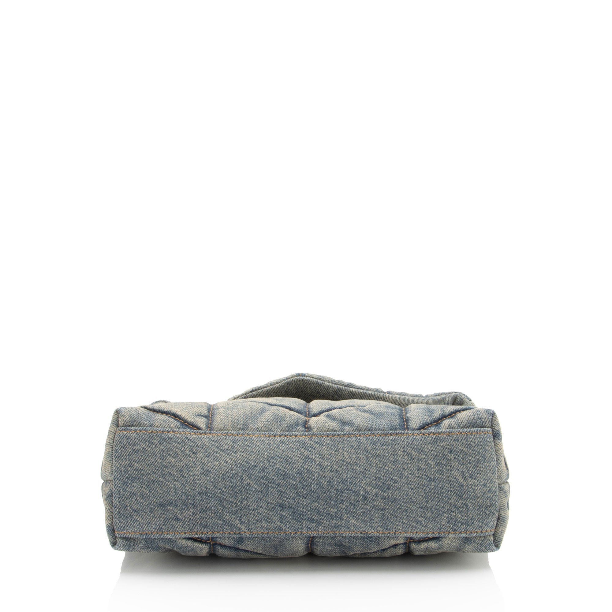 Saint Laurent Denim Monogram Puffer LouLou Toy Shoulder Bag