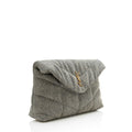 Saint Laurent Denim Monogram Puffer LouLou Small Clutch (SHF-22918)