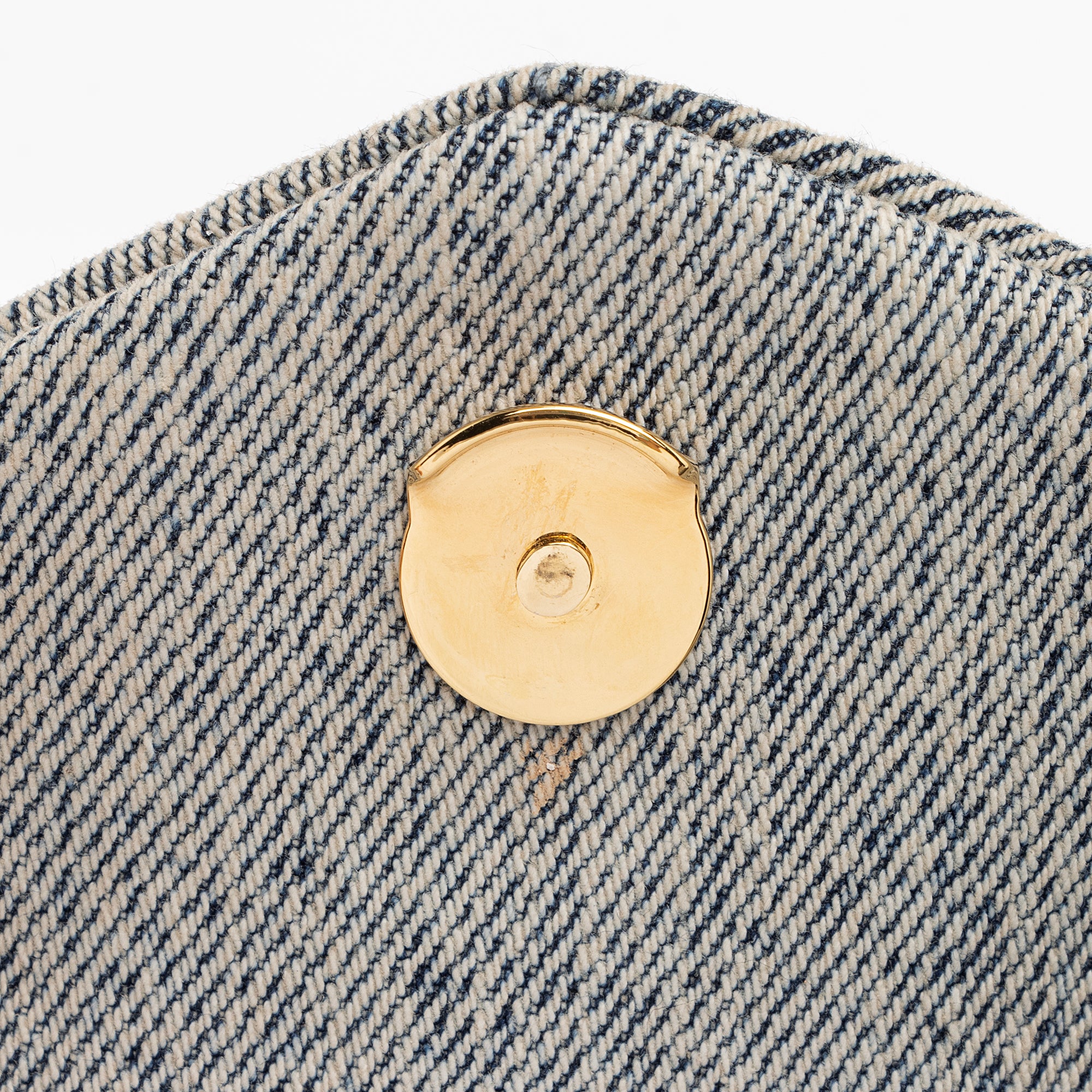 Saint Laurent Denim Monogram Puffer LouLou Small Clutch (SHF-23055)