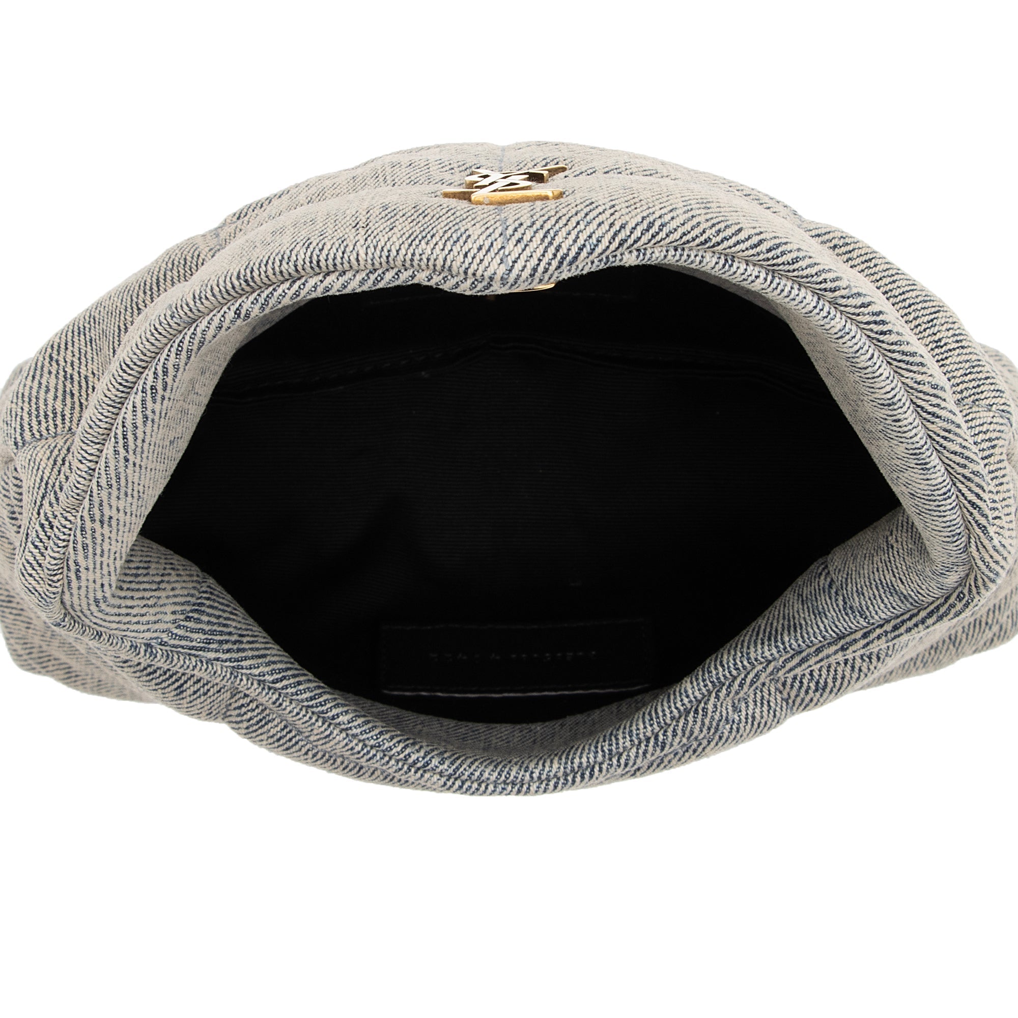 Saint Laurent Denim Monogram Puffer LouLou Small Clutch (SHF-23055)
