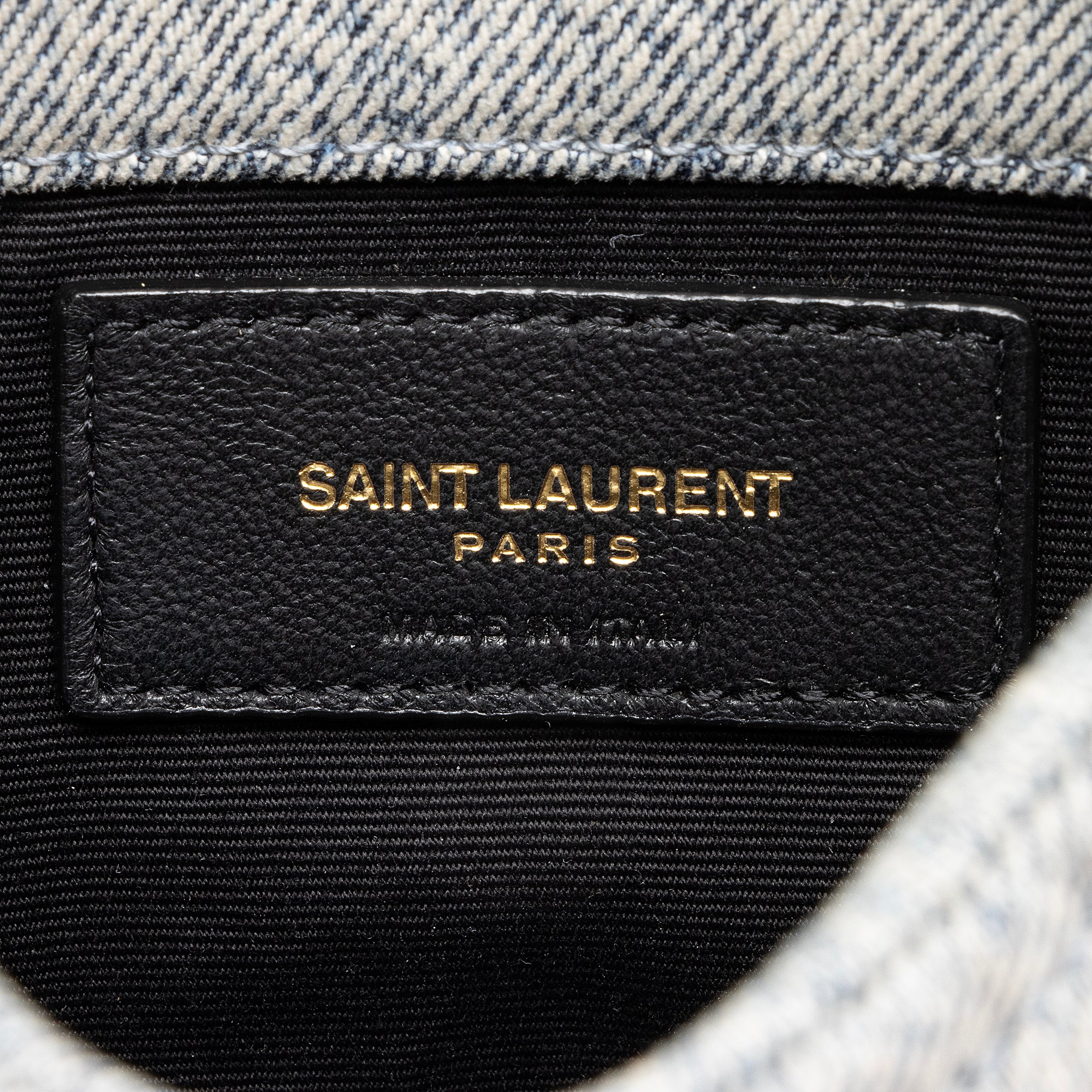 Saint Laurent Denim Monogram Puffer LouLou Small Clutch (SHF-23055)