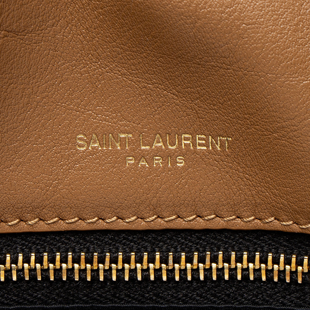Saint Laurent Denim Suede Monogram Niki Medium Shoulder Bag