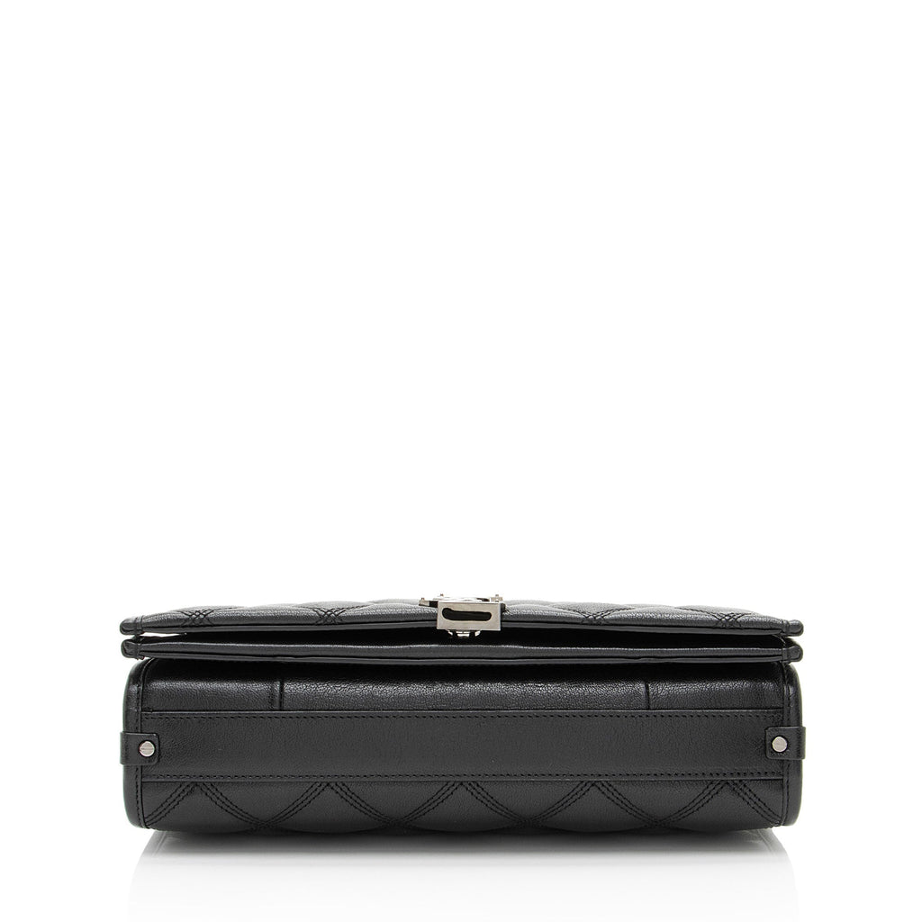 Saint Laurent Diamond Quilted Leather Monogram Becky Small Shoulder Bag