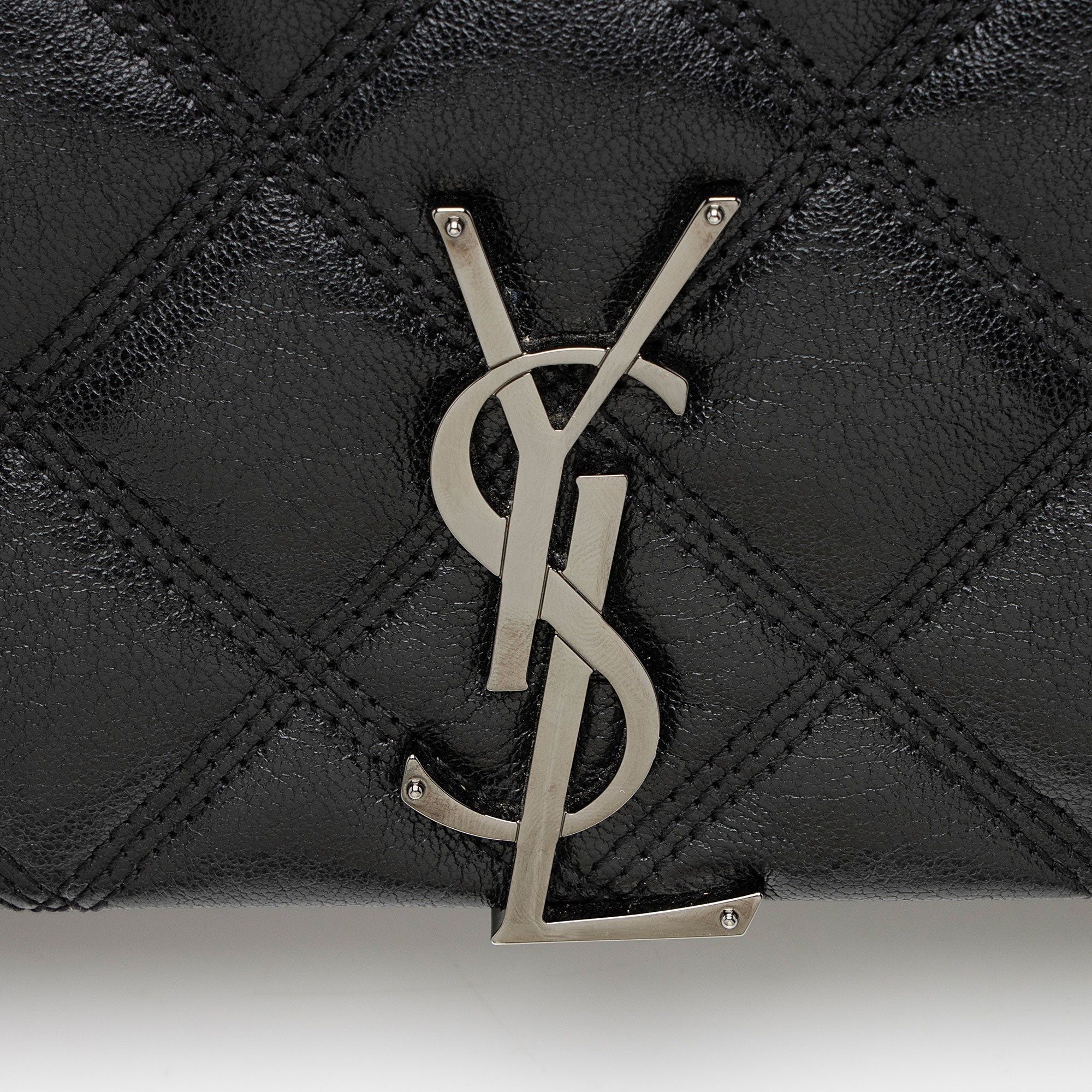 Saint Laurent Diamond Quilted Leather Monogram Becky Small Shoulder Bag