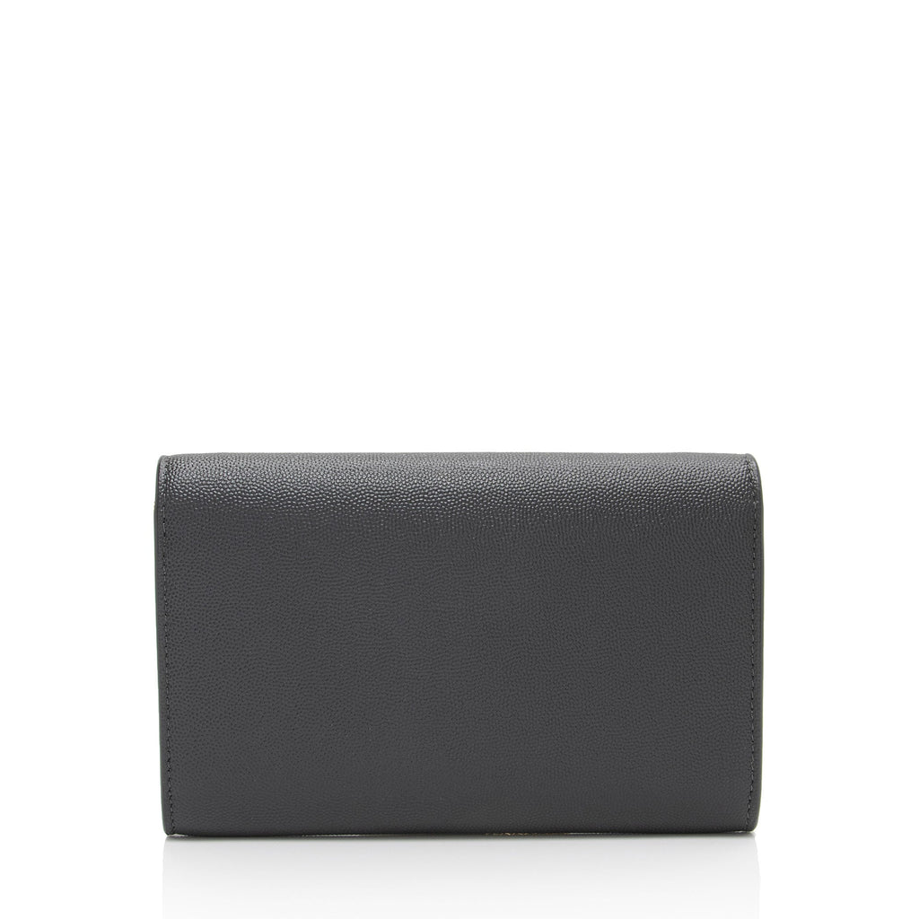 Saint Laurent Grain De Poudre Monogram Uptown Chain Wallet (SHF-WHffX5)