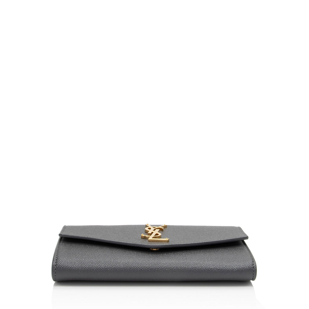 Saint Laurent Grain De Poudre Monogram Uptown Chain Wallet (SHF-WHffX5)