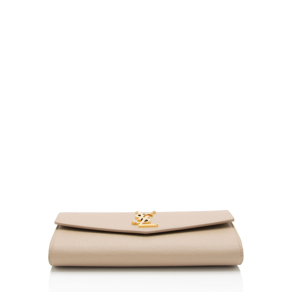 Saint Laurent Grain De Poudre Monogram Uptown Chain Wallet