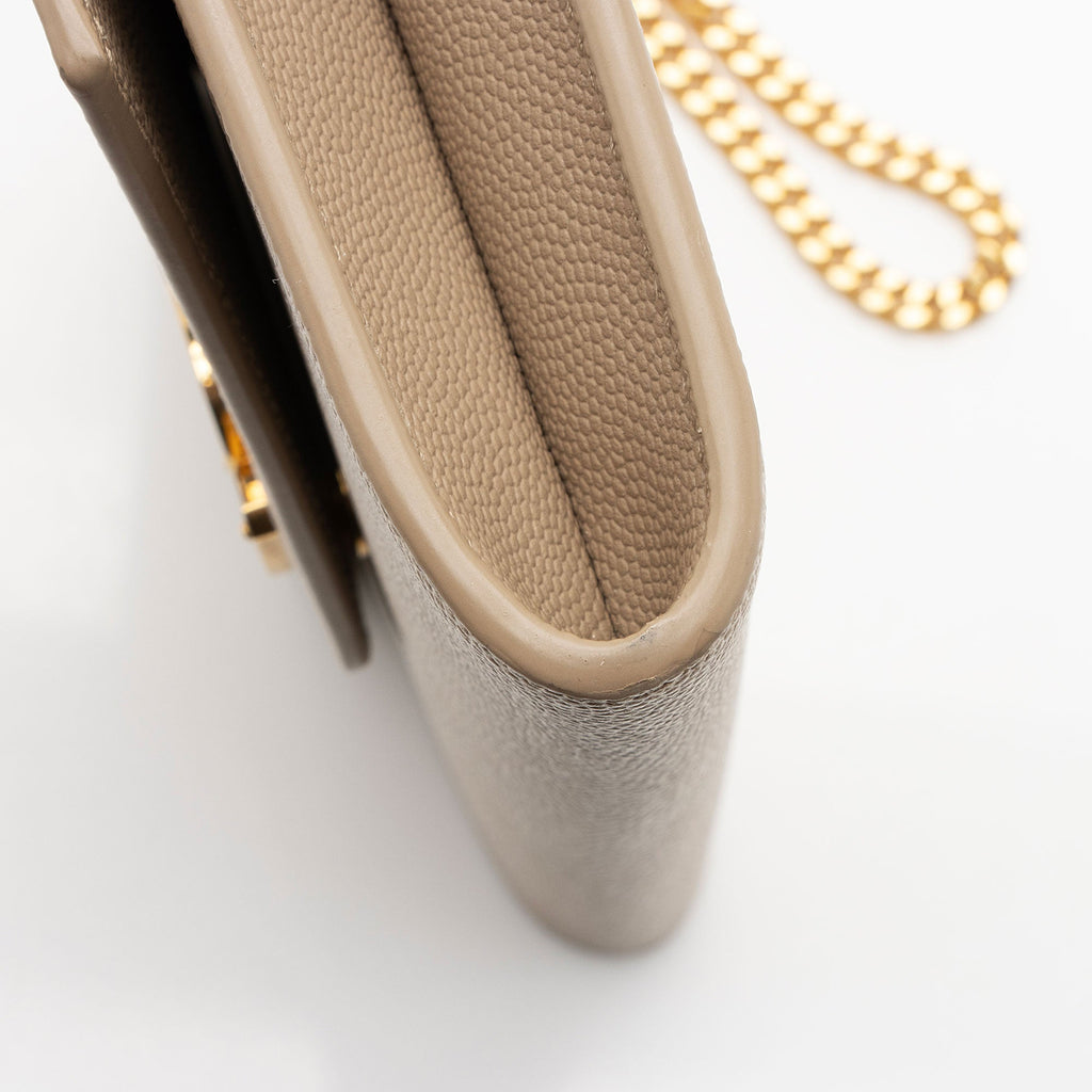 Saint Laurent Grain De Poudre Monogram Uptown Chain Wallet