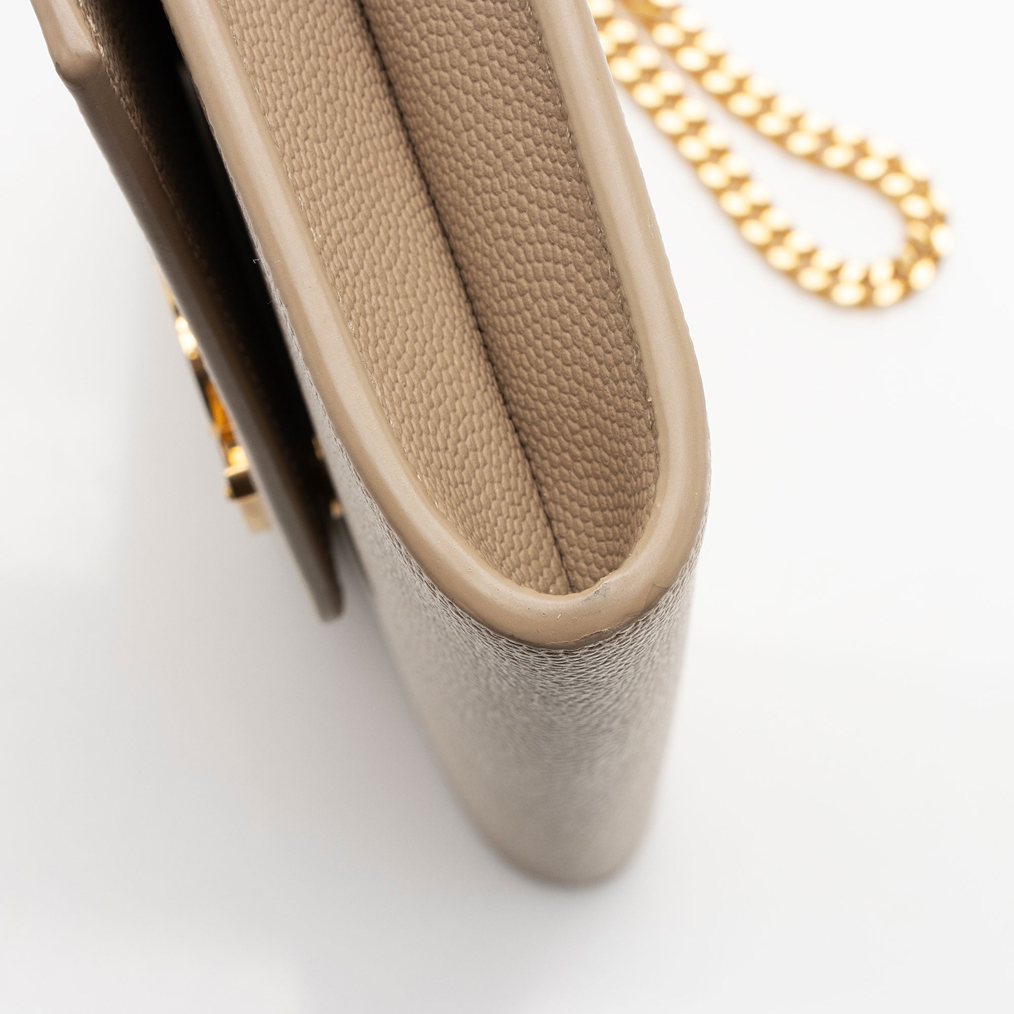 Saint Laurent Grain De Poudre Monogram Uptown Chain Wallet