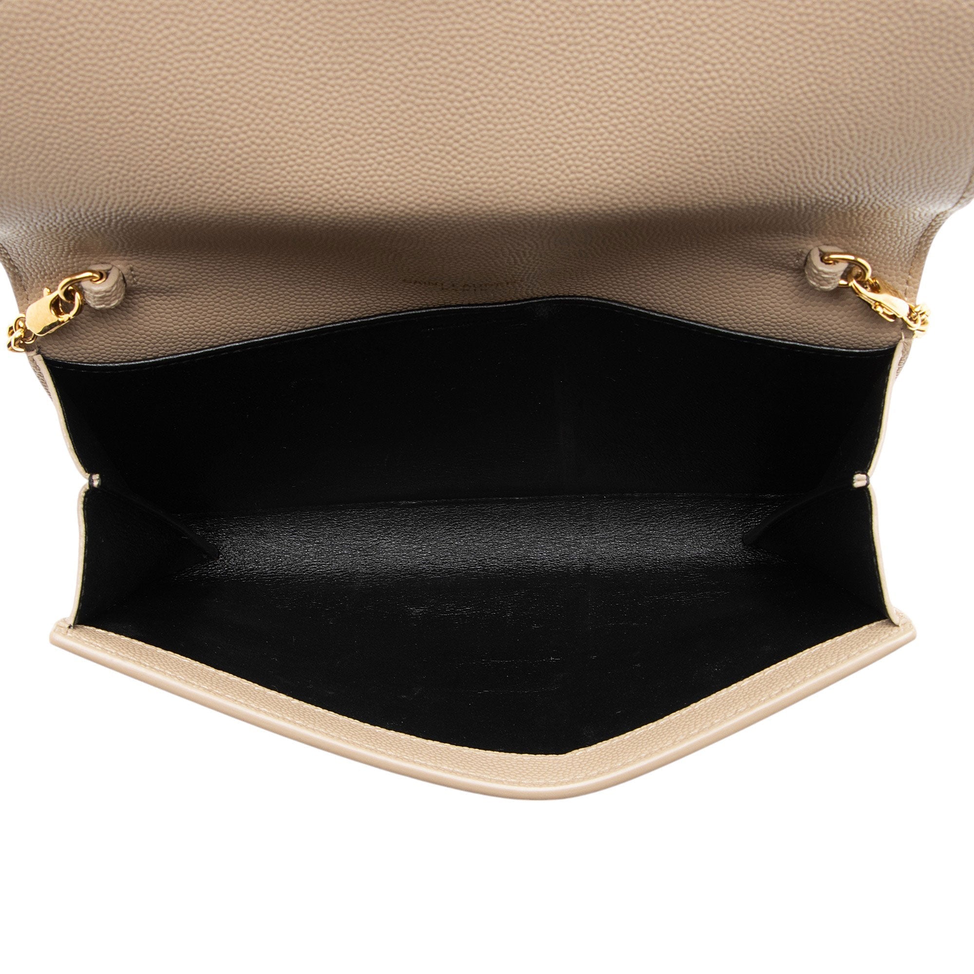 Saint Laurent Grain De Poudre Monogram Uptown Chain Wallet
