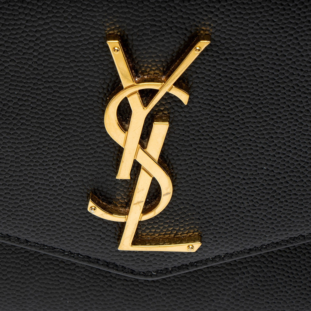 Saint Laurent Grain De Poudre Monogram Uptown Chain Wallet