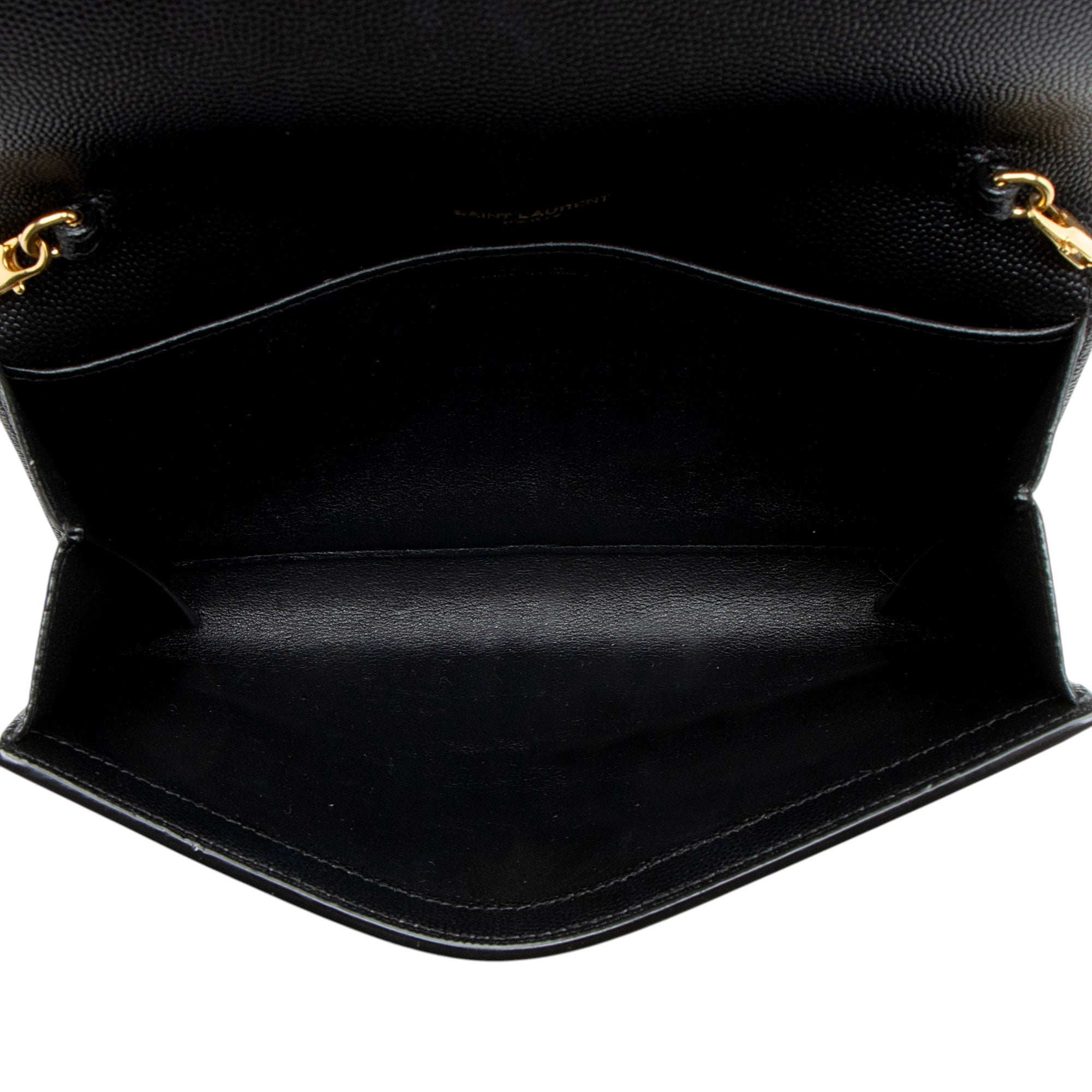 Saint Laurent Grain De Poudre Monogram Uptown Chain Wallet