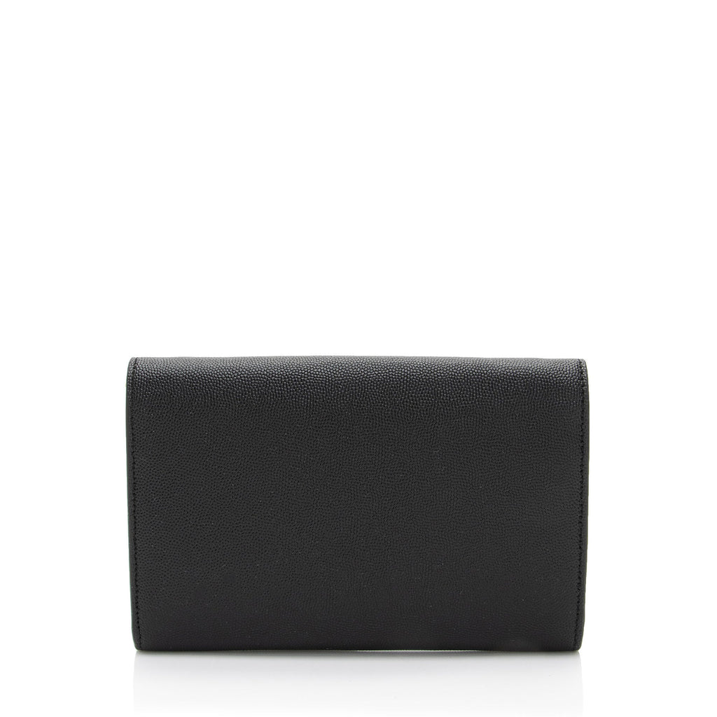 Saint Laurent Grain De Poudre Monogram Uptown Chain Wallet