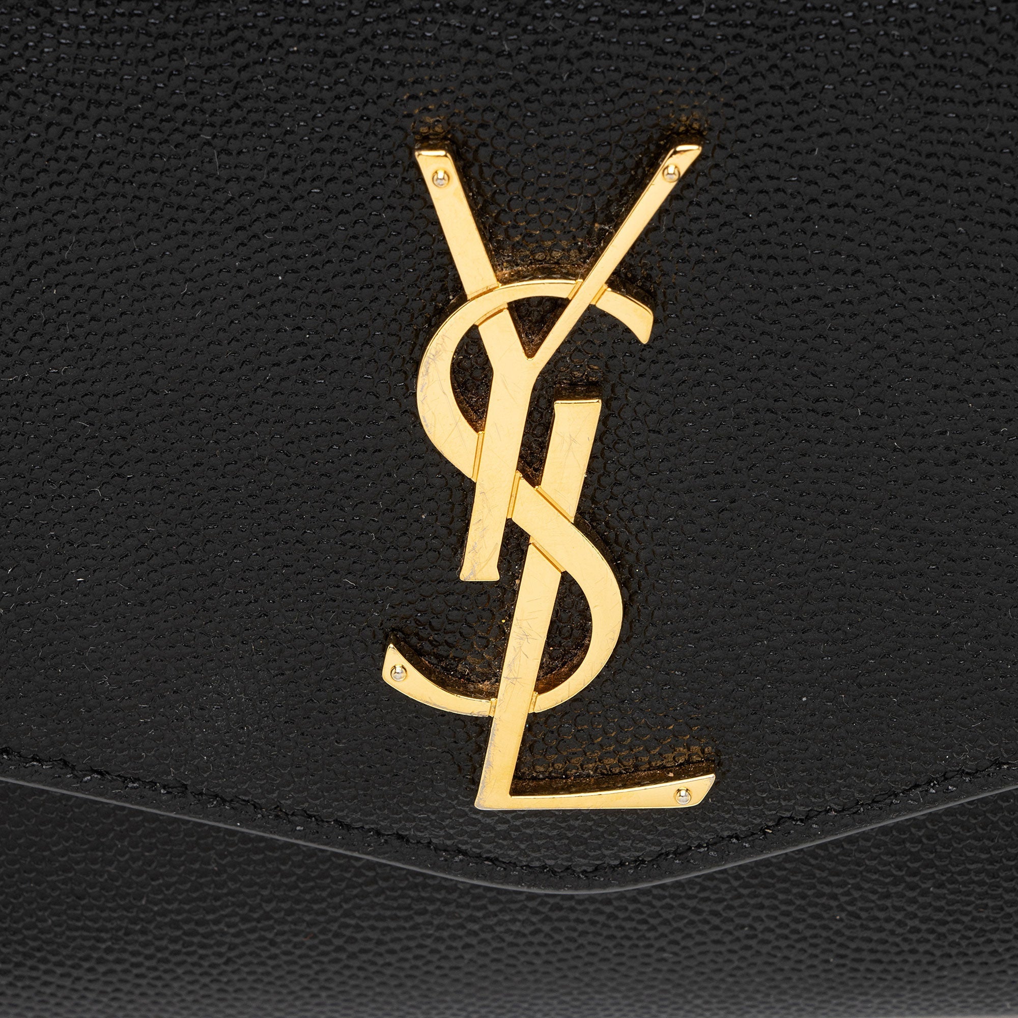 Saint Laurent Grain De Poudre Monogram Uptown Chain Wallet