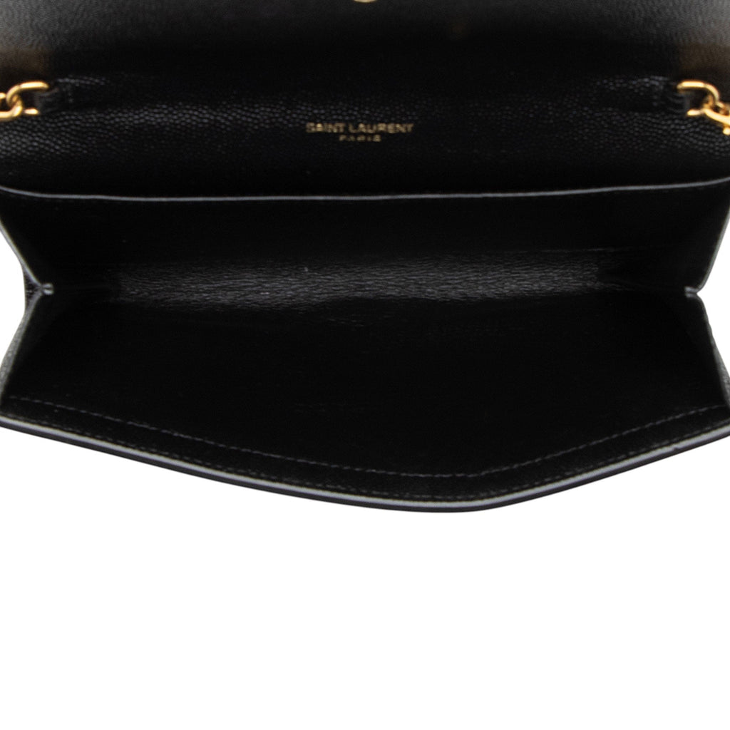 Saint Laurent Grain De Poudre Monogram Uptown Chain Wallet