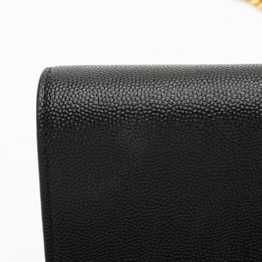 Saint Laurent Grain De Poudre Monogram Uptown Chain Wallet